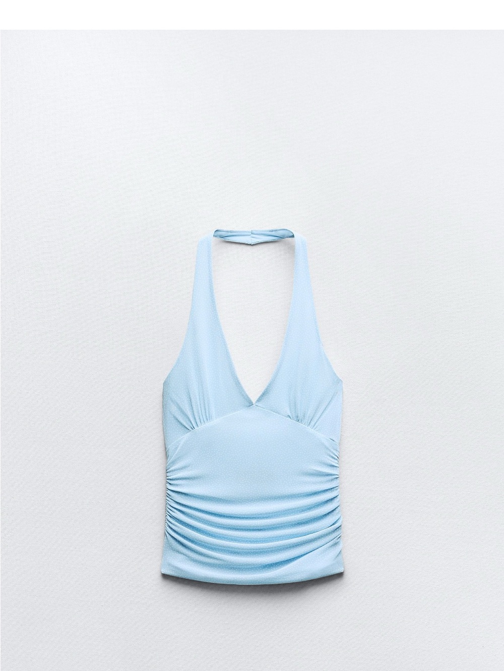 Zara Light Blue Halter One-Piece Swim